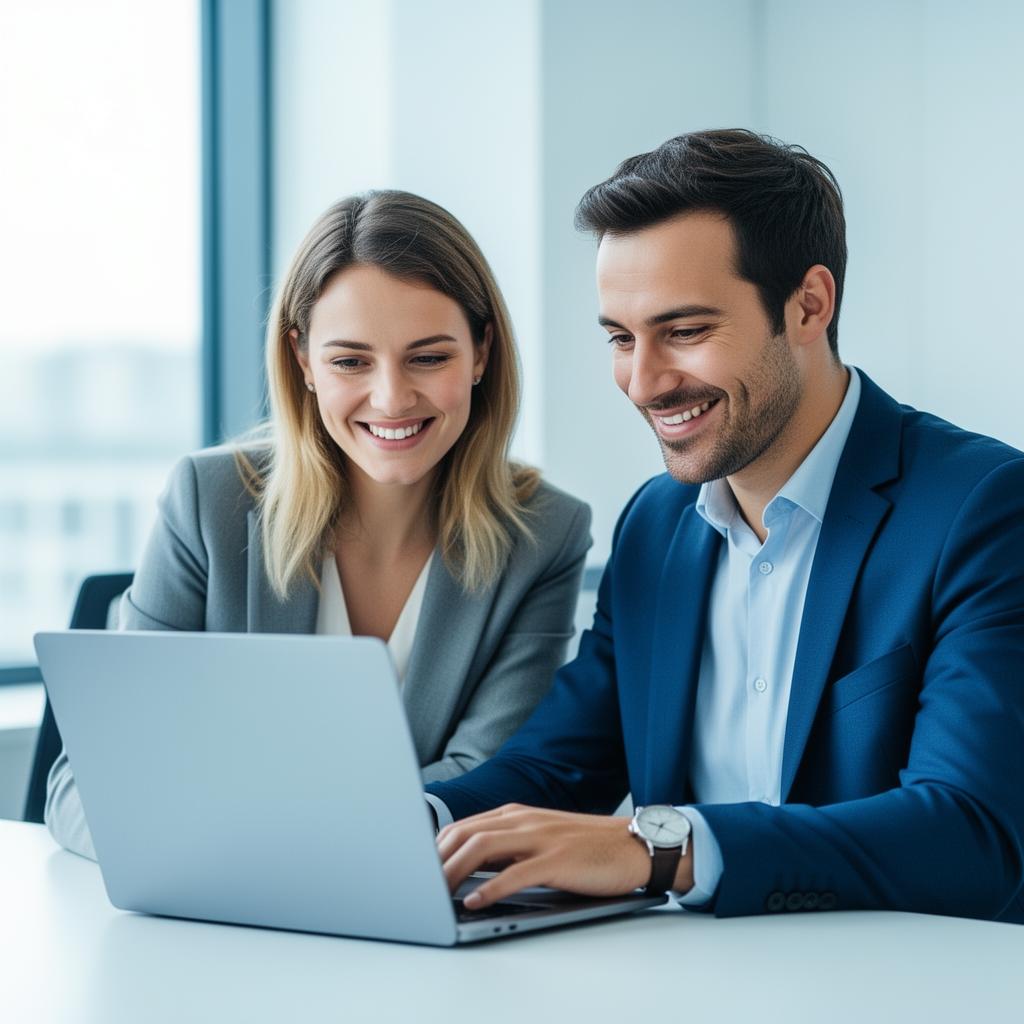Deux entrepreneurs utilisant HDBS